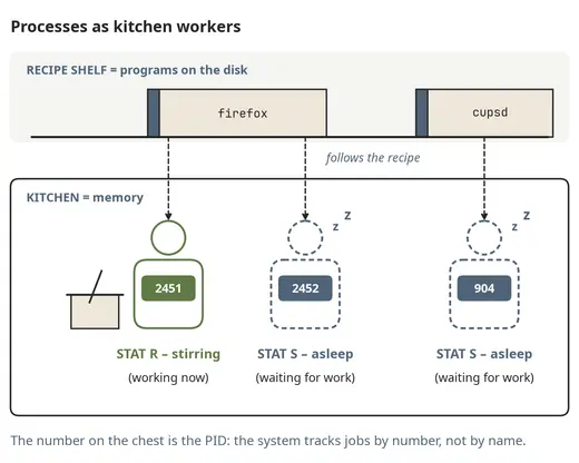 Processes as kitchen staff