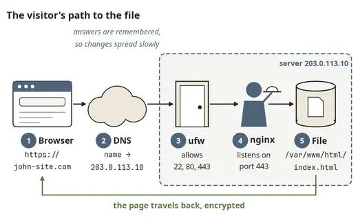 A visitor's path to your website's files